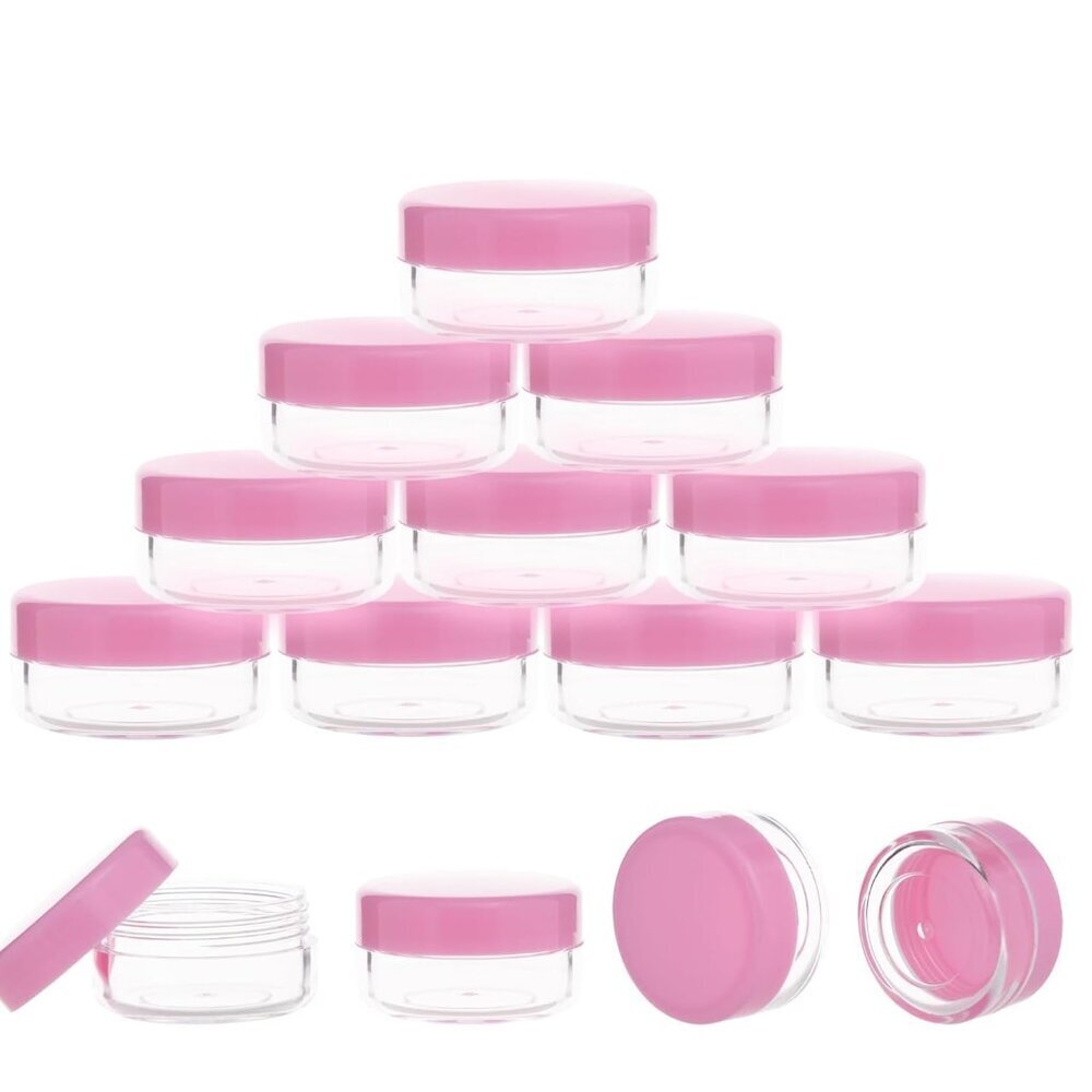 10 Gram Sample Jars, 10 Pack, Small Cosmetic Travel Containers for Makeup, Lotio